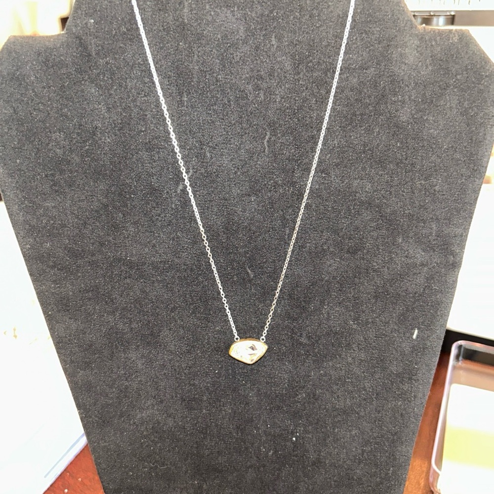 Silpada 925 Sterling Silver necklace with cz and brass accent  16”